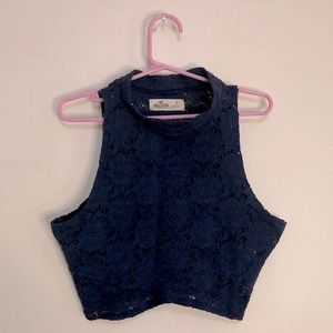 Navy Hollister Crop Top